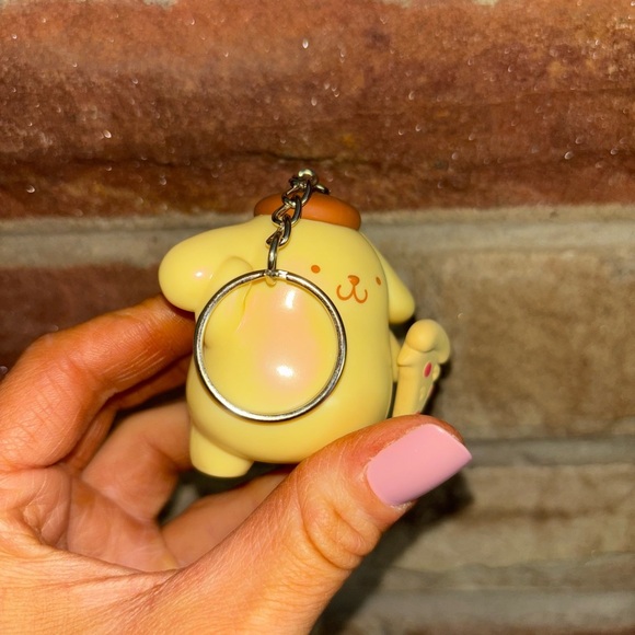Cute Pompompurin Keychain holding pizza - Picture 2 of 5